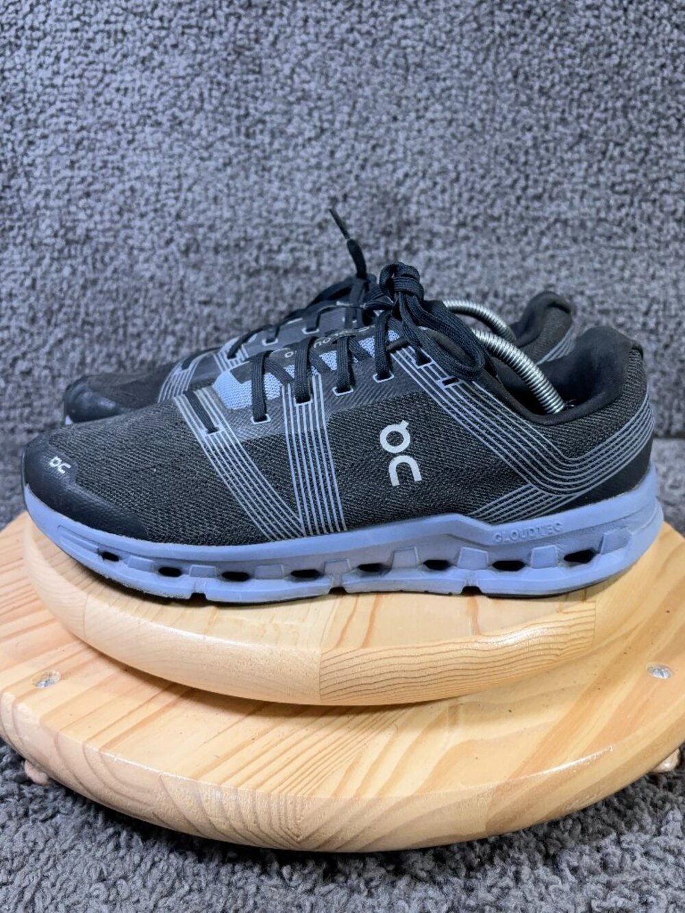 ON Cloudgo Running Shoes Mens Size 12 Black Glacier Gym Training Sneakers